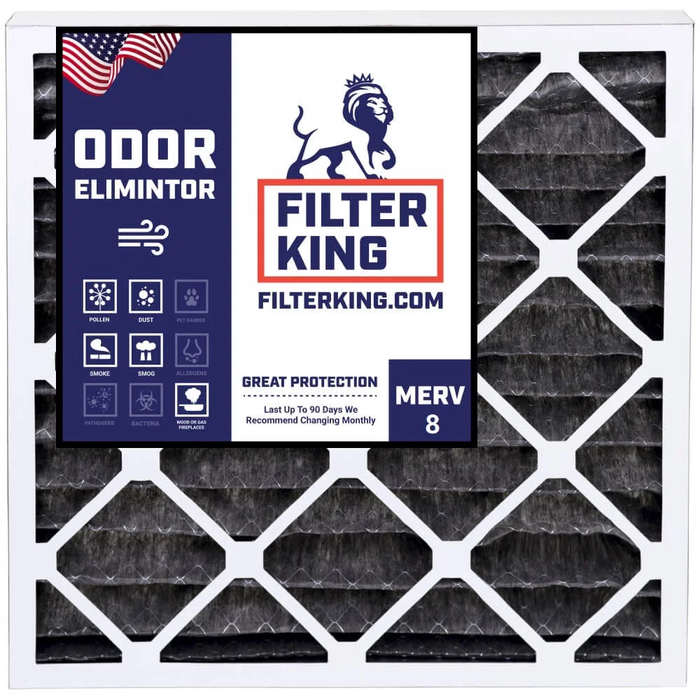 Filter King 12.13x19.5x1 Air Filter | 4- | Carbon  8  Pleated A/C Furnace Filters |    | Actual Size: 12.13 x 19.5 x .75"