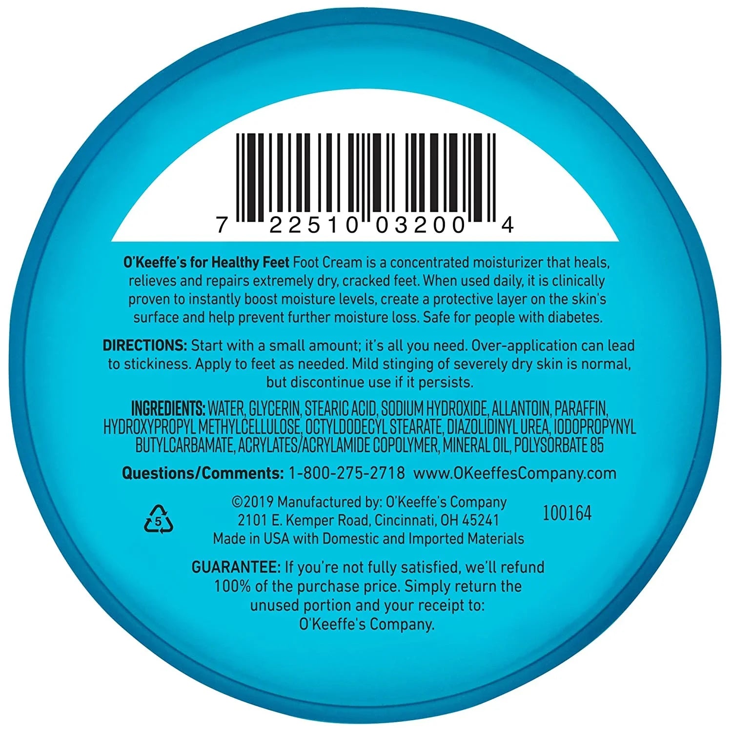 O'Keeffe's Healthy Feet Foot Cream, 3.2 ounce Jar