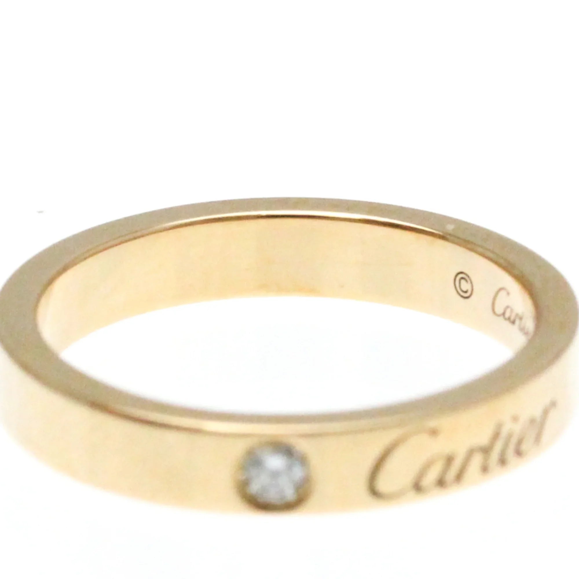 Pre-Owned Cartier Engraved Ring Pink Gold (18K) Fashion Diamond Band Ring Pink Gold (Good)
