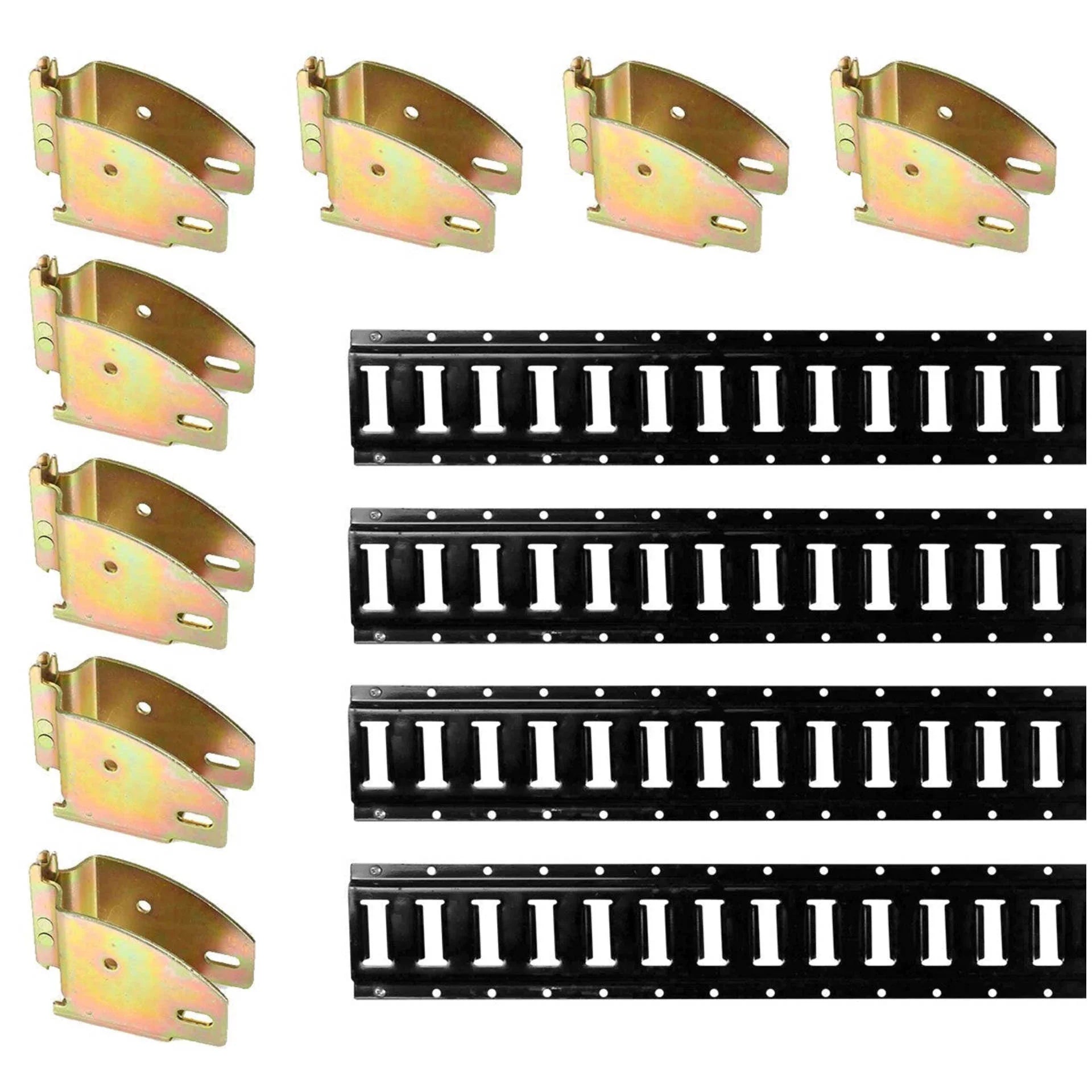 Cargo Mall E Track Shelving Kit - 12 Pieces: 5 ft Black E Track Rails & E Track Wood Beam Sockets