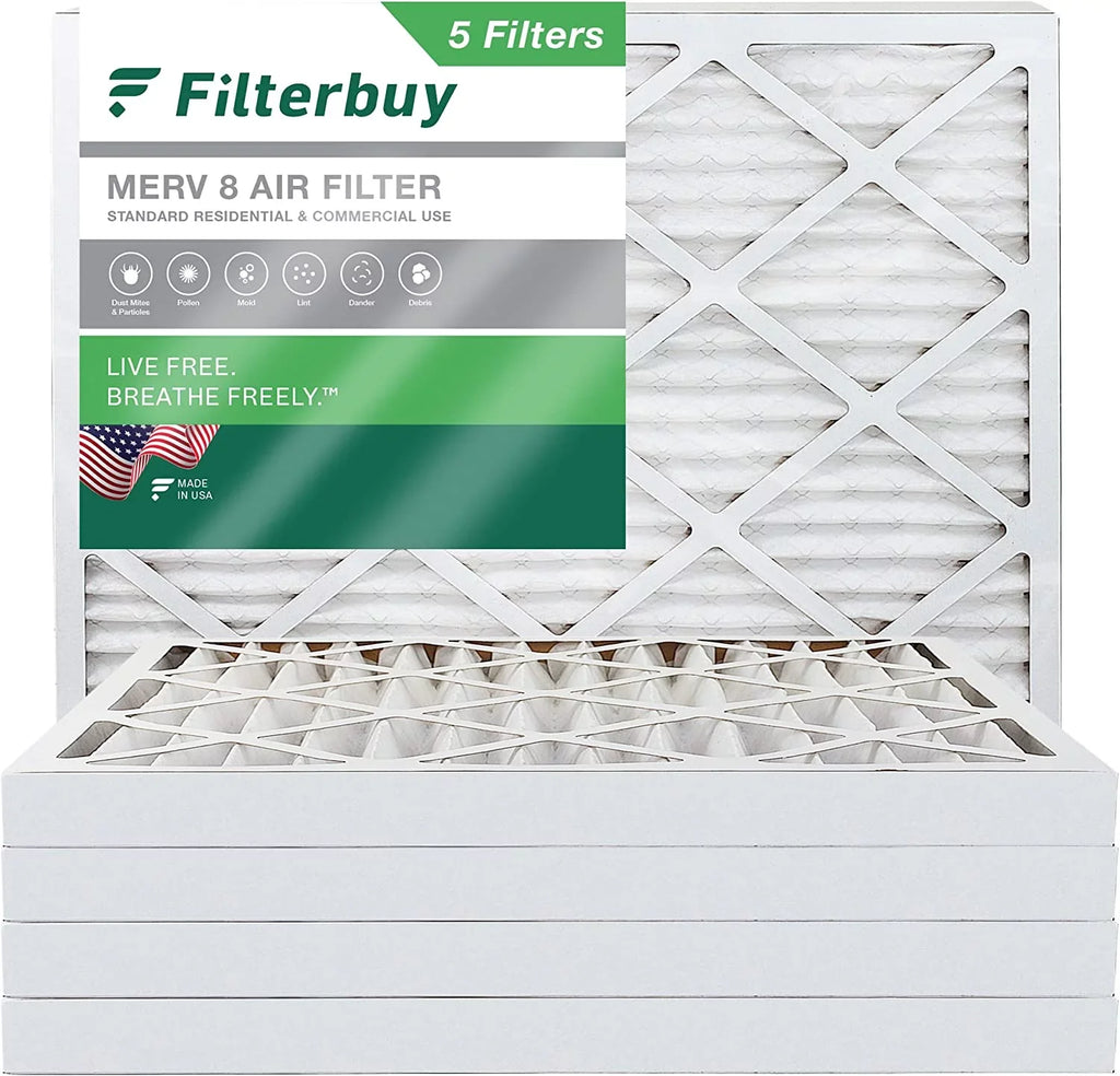 Filterbuy 18x24x2  8 Pleated   Furnace Air Filters (5-Pack)