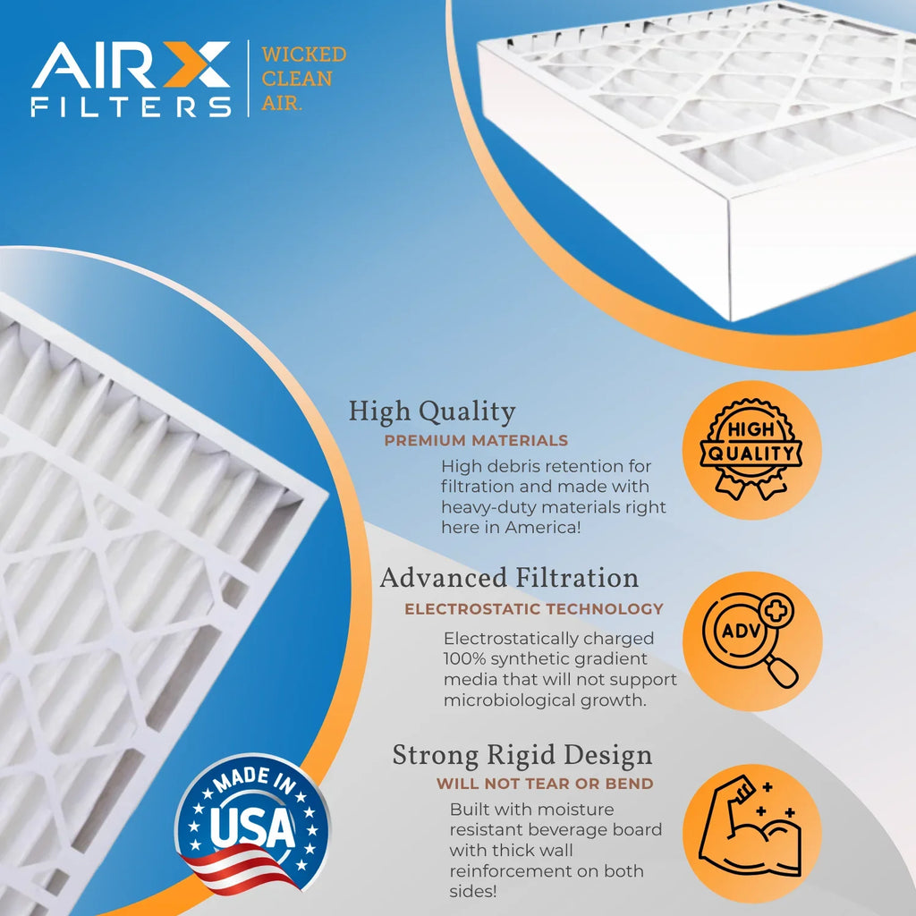 16x25x5 Air Filter  13 Comparable to  1500 - 2200 &  9 Compatible with Air Bear 255649-105 Premium  Made 16x25x5 Furnace Filter 2 Pack by     .