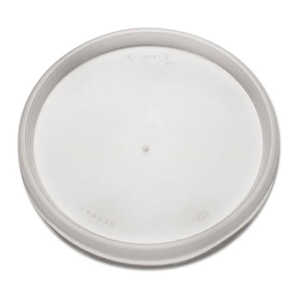 Dart Plastic Lids for Foam Cups, Bowls and Containers, Flat, Vented, Fits 6-32 oz, Translucent, 100/Pack, 10 Packs/Carton