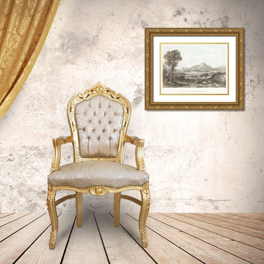 Unknown 18x15 Gold Ornate Wood Framed with Double Matting Museum Art Print Titled - View of Loch Lomond