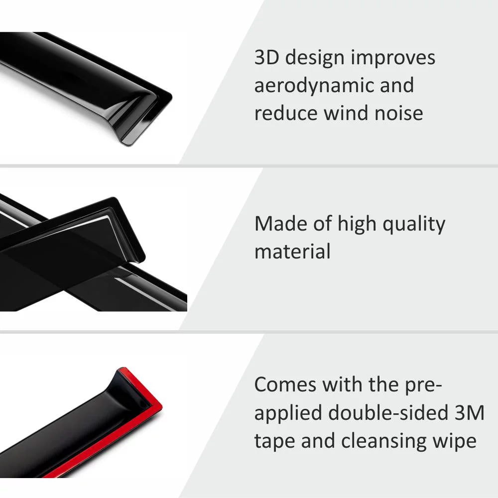 Voron Glass Tape-on Extra Durable Rain Guards for Subaru  Crosstrek 2018-2024, Window Deflectors, Vent Window Visors, 6 Pieces - 100489