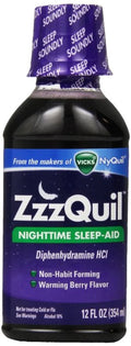 3 Pack - ZzzQuil Nighttime Sleep-Aid Liquid, Warming Berry Flavor 12 oz
