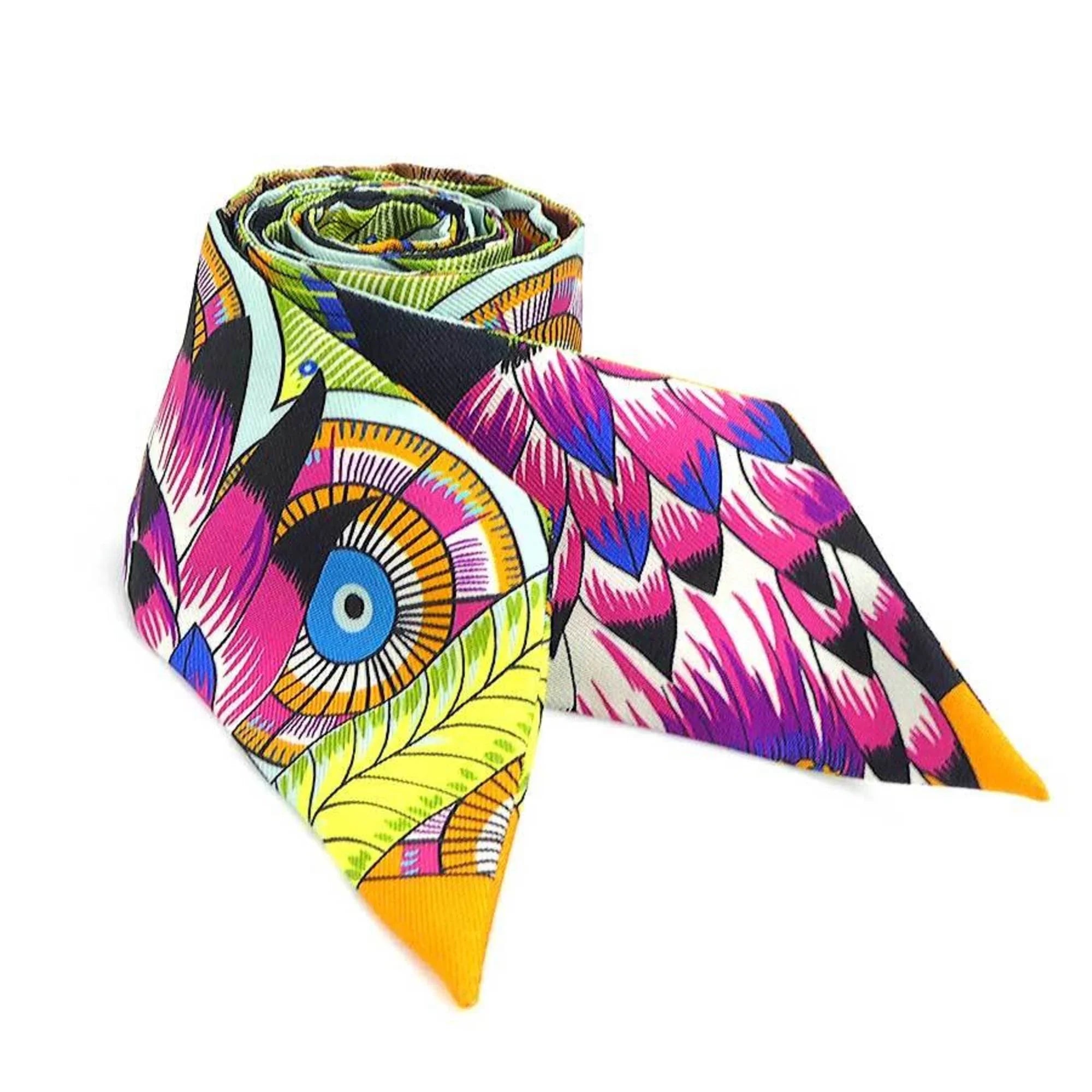 Pre-Owned Hermes  Scarf Muffler Twilly Silk Multicolor Women's e58471f (Good)