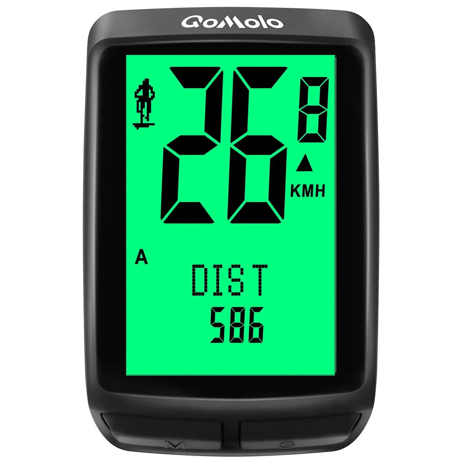 Wireless Bike Computer, Multi-Functional Bike Speedometer, IPX6 Waterproof Large Screen Cycle Computer Automatic Wake-up  Backlight Display