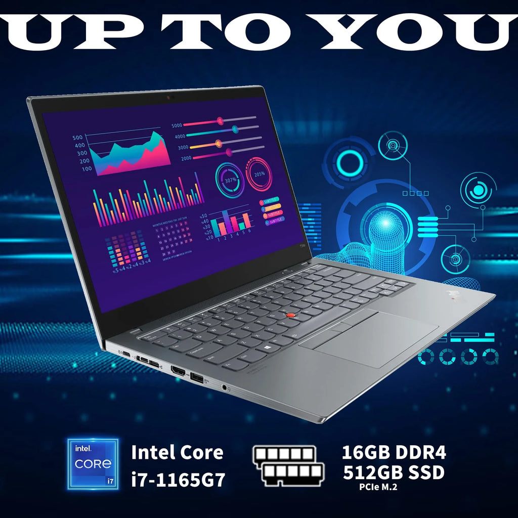 Lenovo ThinkPad T14s Gen 2 14"  Touchscreen Laptop, Intel 11th Gen i7-1165G7, 16GB , 512GB PCIe , Backlit Keyboard, WiFi 6, , Storm Gray, Win 10 Pro, 32GB Hotface  Card