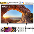Sony KD50X85J 50 Inch X85J 4K Ultra   Smart  (2021 Model) Bundle with Premiere Movies Streaming 2020 + 30-70 Inch  Wall Mount + 6-Outlet Surge Adapter + 2x 6FT 4K  2.0 Cable