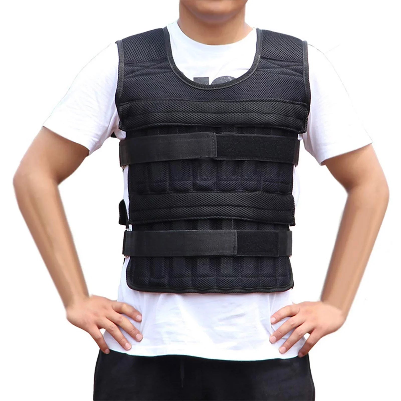 ZiSUGP Adjustable Weighted Vest Men Women Sport Weighted Vest Workout Equipment Body Weight Vest for Adult Exercise Strength Training Fitness ( Weight Plates Not Included )