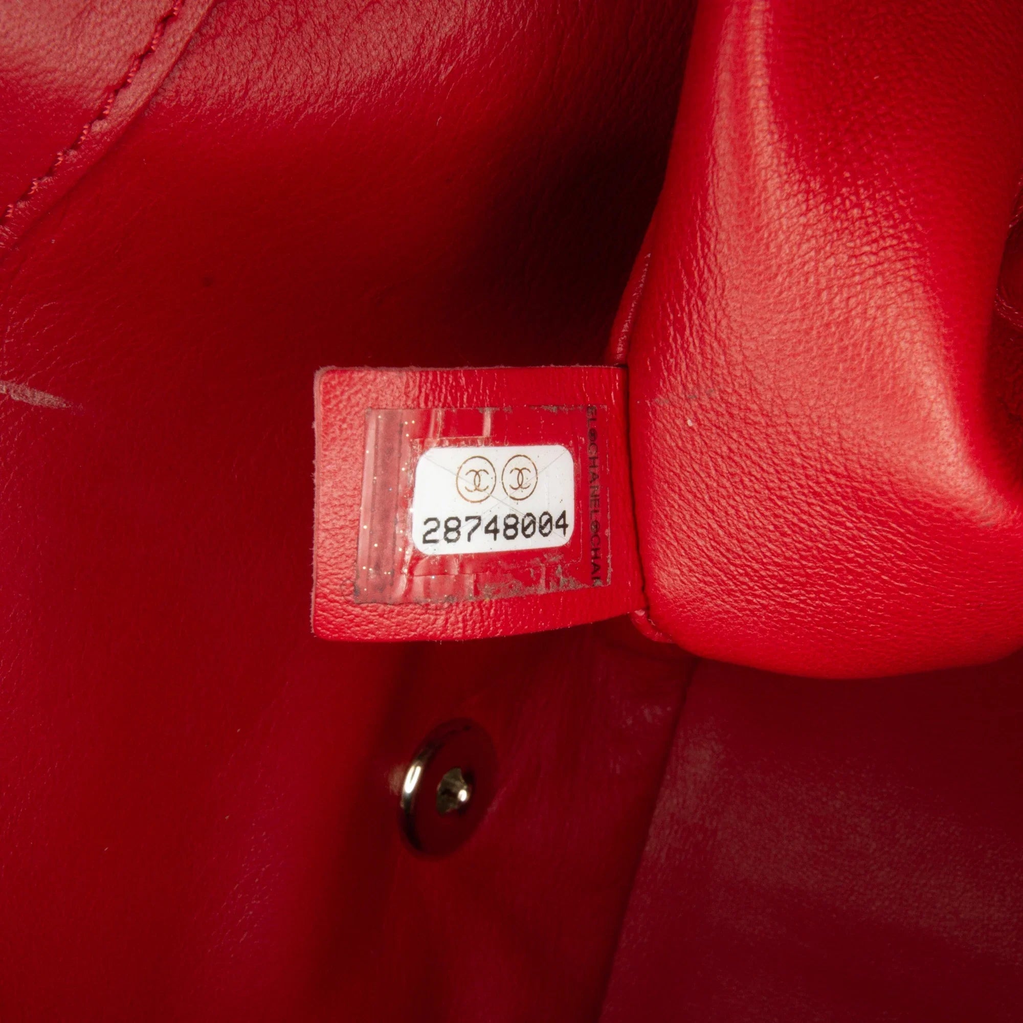 Pre-Owned Authenticated Chanel Small Easy Carry Flap Bag Lambskin Leather Red Satchel Unisex (Good)