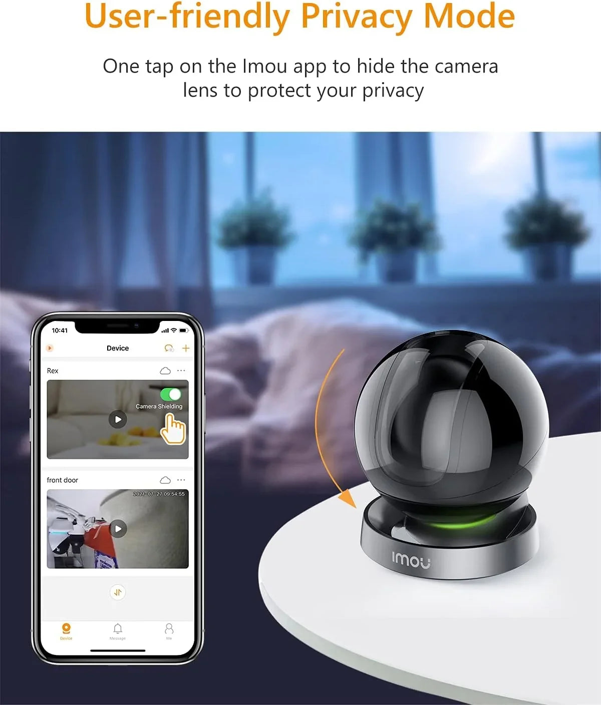 Imou Security Camera Indoor 1080P WiFi Camera (2.4G Only) 360 Degree View Smart Camera with Night Vision, 2-Way Audio, Smart Tracking, Sound Detection, Spotlight & Siren and Ethernet Port, Rex 2MP