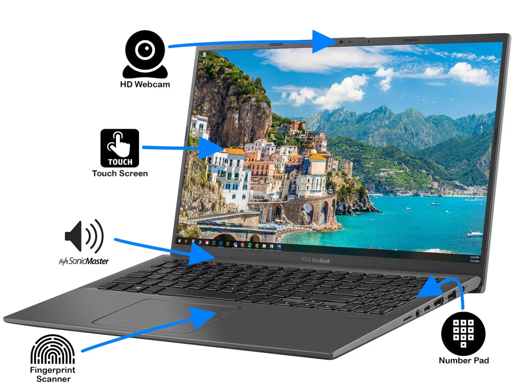 Vivobook X512JA Laptop, 15.6"  Display, Intel Core i7-1065G7 Upto 3.9GHz, 20GB , 512GB NVMe  + 500GB , , Card Reader, Wi-Fi, Bluetooth, Windows 10 Pro S