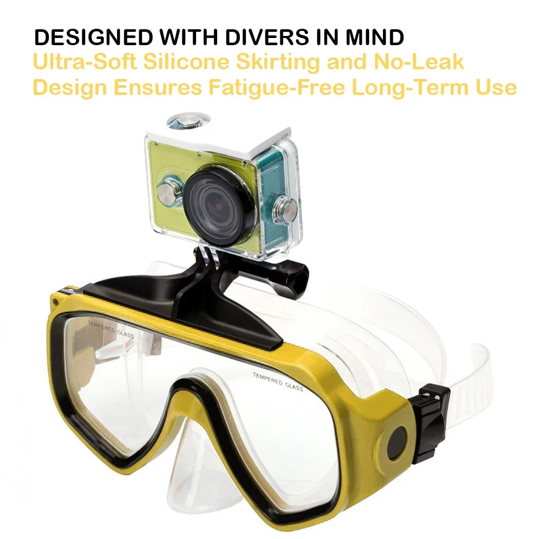 Opteka Goggles Scuba Diving Mask + Waterproof  Flash Light for GoPro HERO4, HERO3, HERO2 Black, Silver, Session, SJ6000, SJ4000 and Similar Action Cameras