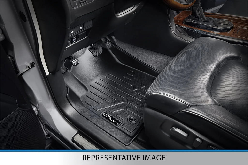 Smartliner Front 1st Row Floor Liner Mat Black for 2008-20 Dodge Grand Caravan