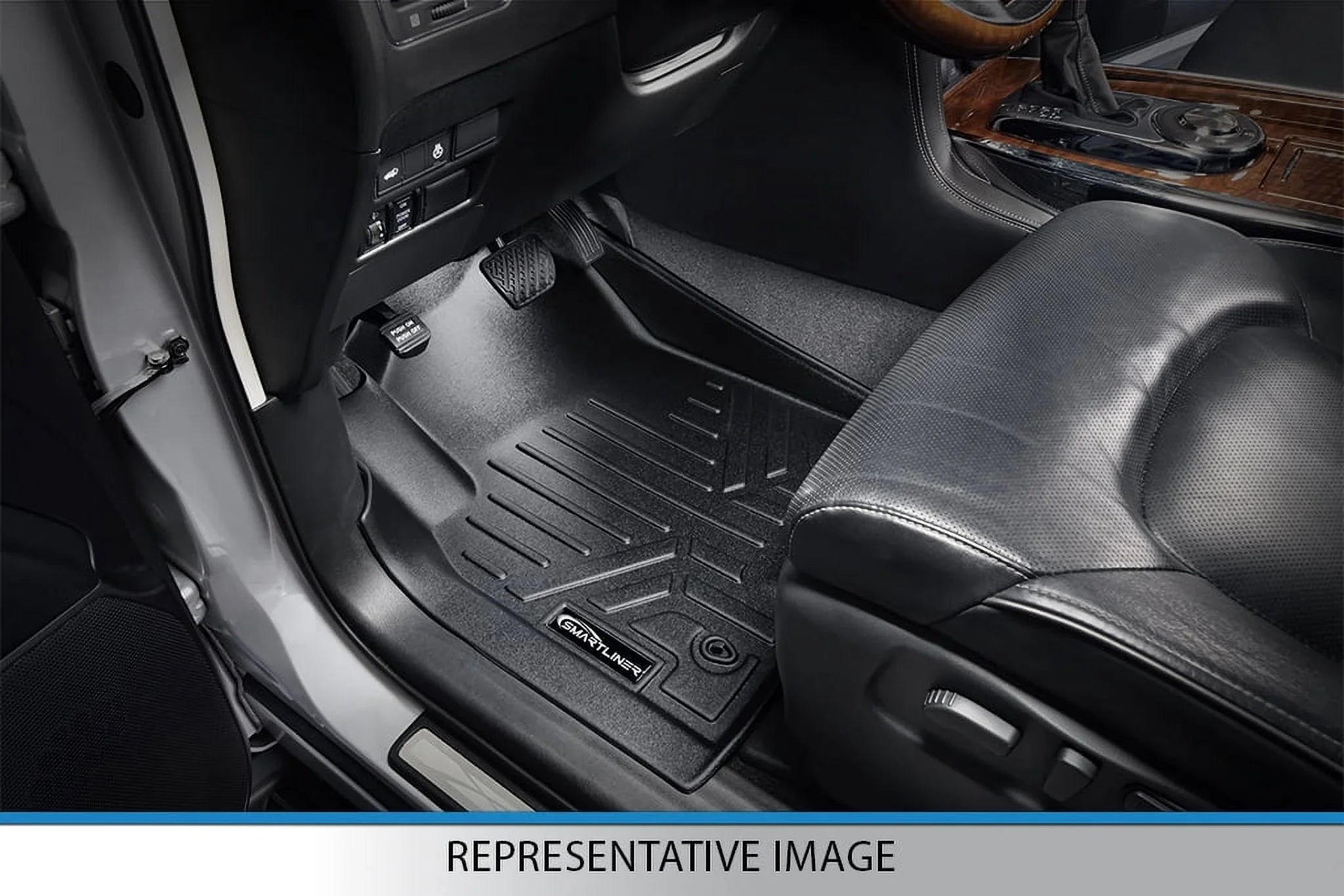 Smartliner Front 1st Row Floor Liner Mat Black for 2008-20 Dodge Grand Caravan