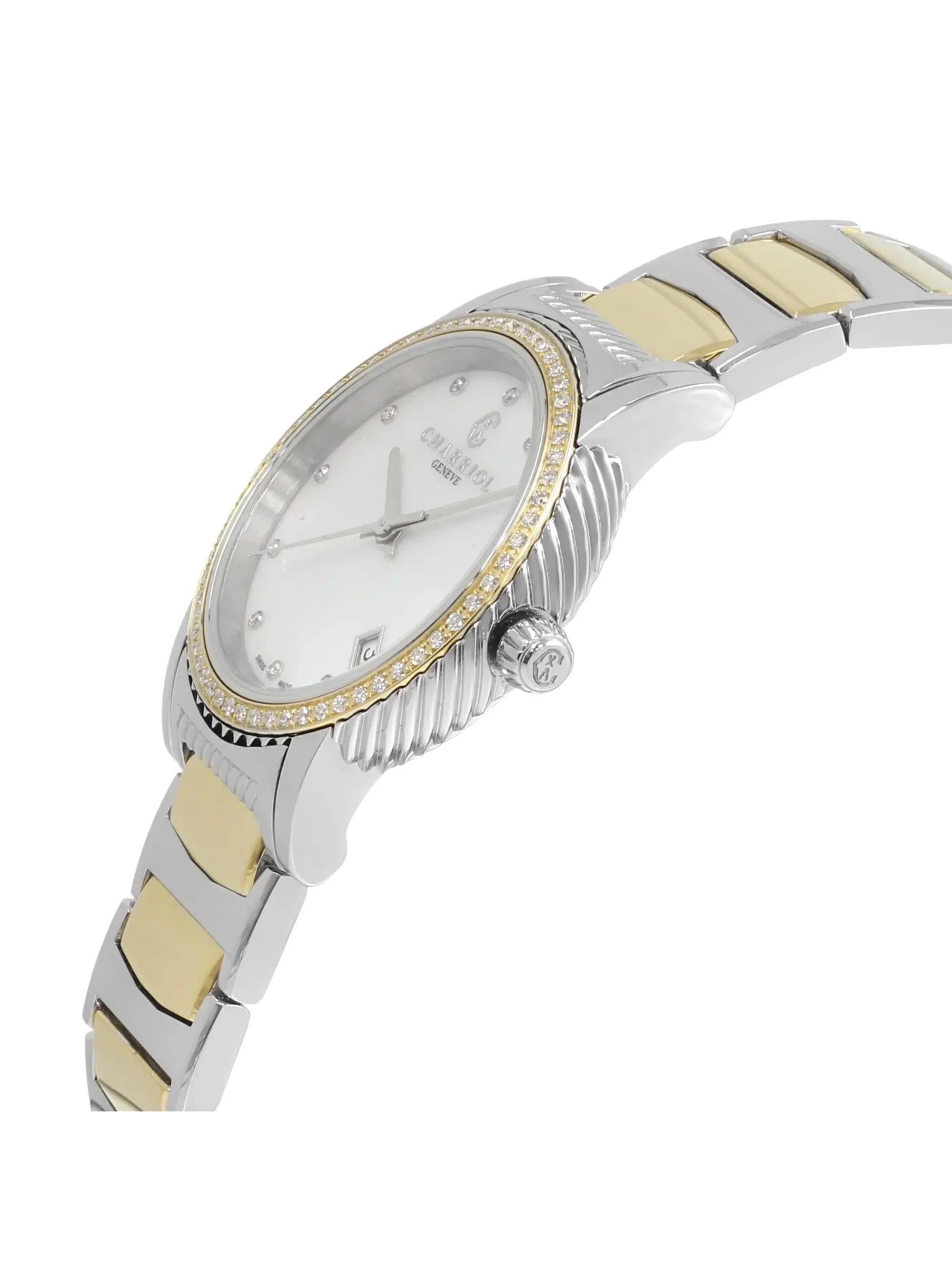 New with defects Charriol Parisii 0.40cttw Quartz Ladies Watch P33SY2D.921.001