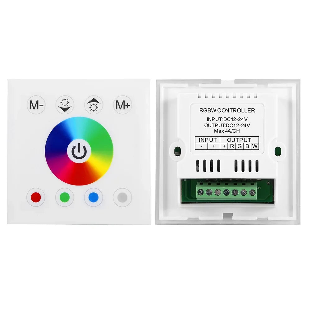 Ftory  Touch Panel Controller - Wall Mounted Colorful   Touch Panel Controller Dimmer Switch for  Strip Light(white)