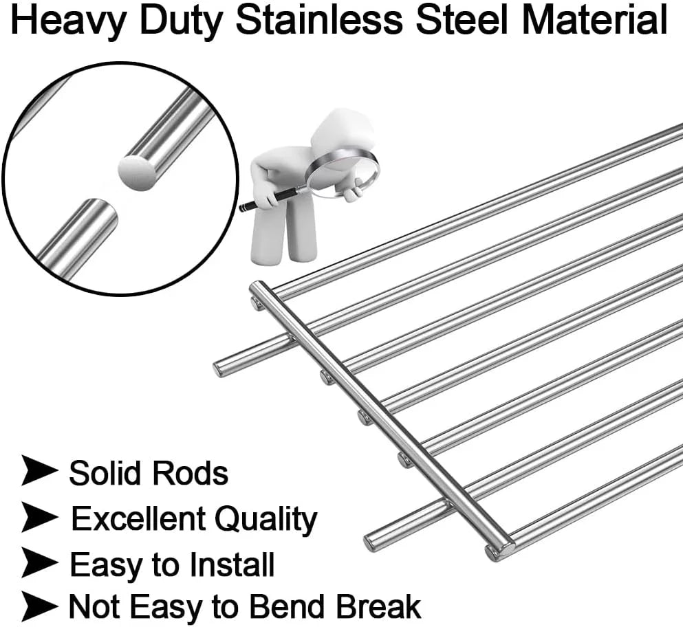 7513 Grill Warming Rack for Weber Spirit 700, Genesis Silver B&C, 7513/88719 304 Stainless Steel Warming Rack Replacement for Weber Genesis 1000-5500, Gold B & C, 24.9 x 4.7 x 4 in