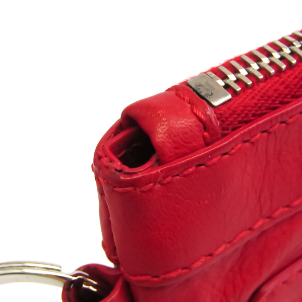 Pre-Owned Balenciaga 273022 Women's Leather Clutch Bag Red Color (Good)