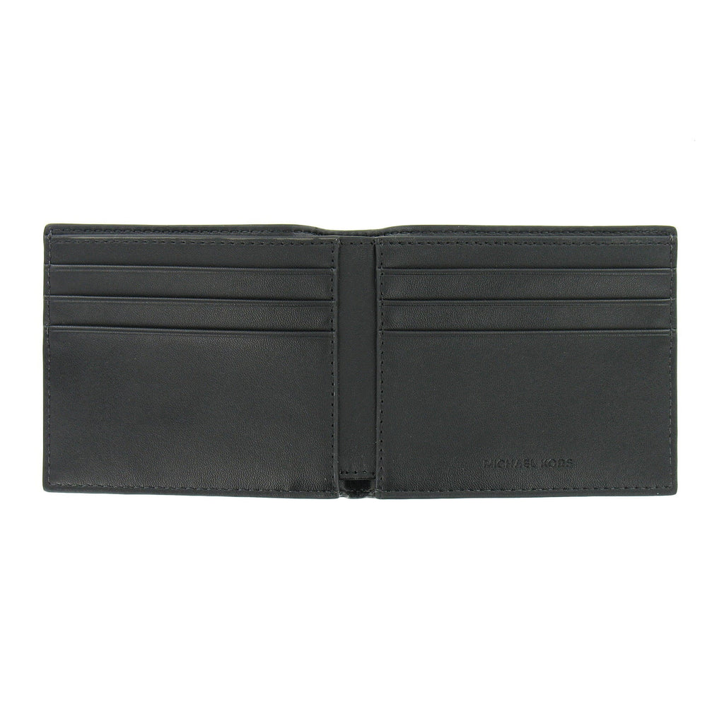 Michael Kors Andy Mens Leatehr 2 Slim Billfold Bi-Fold Wallet (Black)