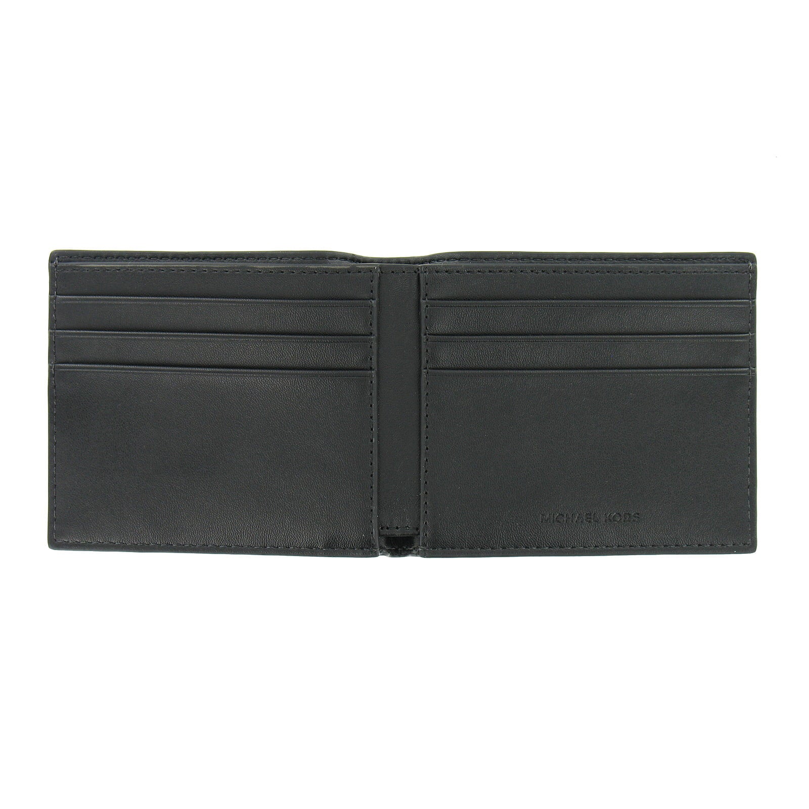 Michael Kors Andy Mens Leatehr 2 Slim Billfold Bi-Fold Wallet (Black)