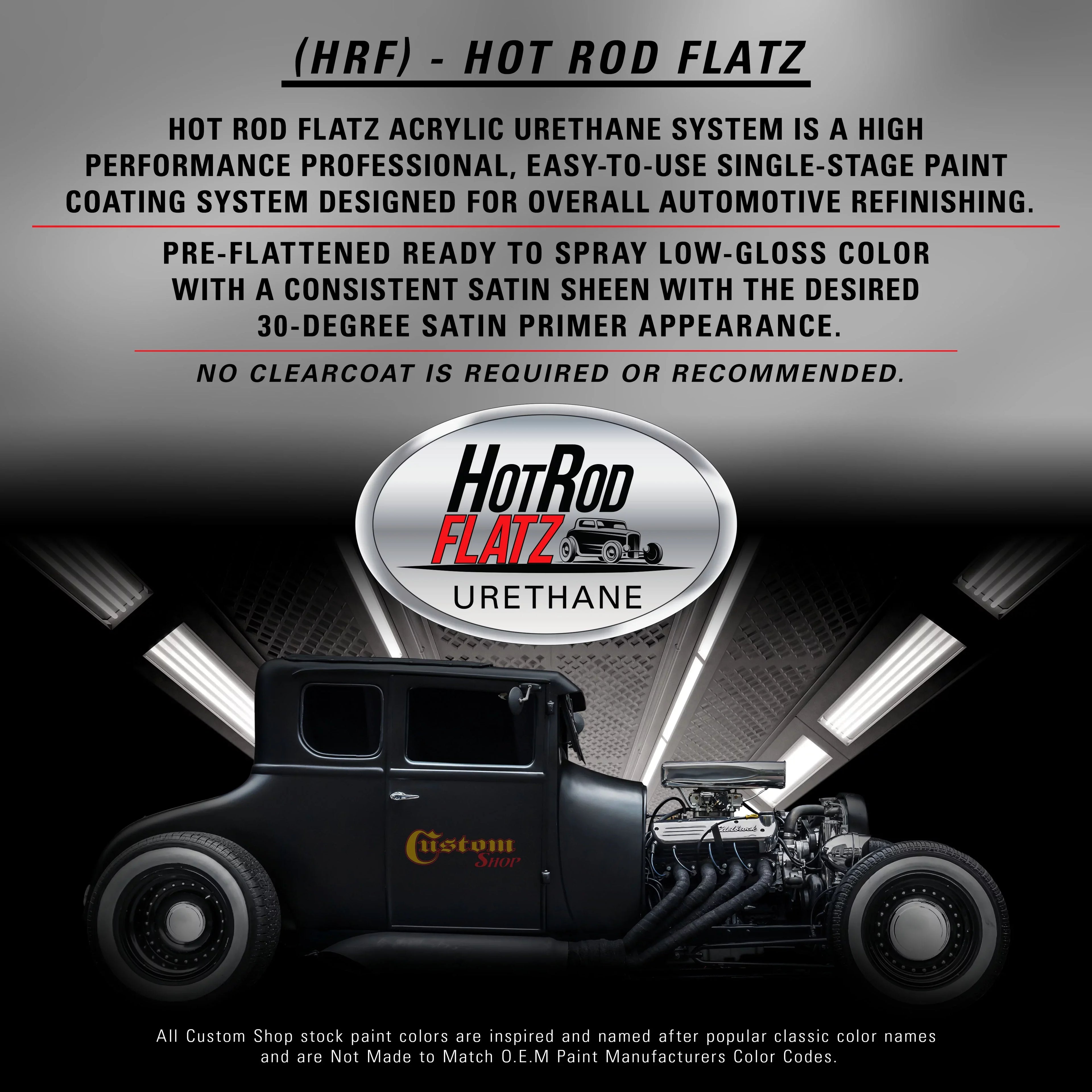 Custom Shop - Astro Blue Metallic - Hot Rod Flatz Flat Matte Satin Urethane Auto Paint - Complete Quart Paint Kit - Professional Low Sheen Automotive, Car Truck Coating, 4:1 Mix Ratio