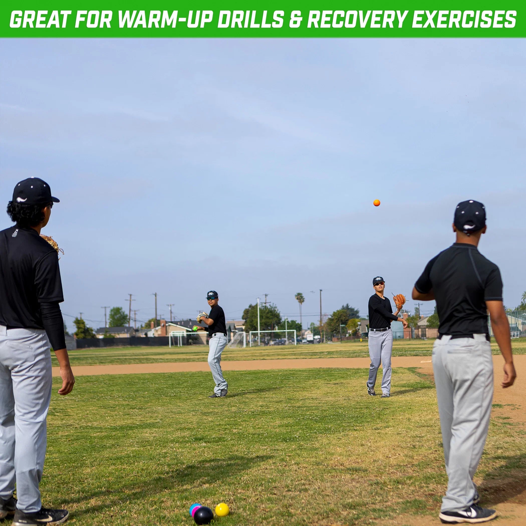 GoSports Plyometric Weighted Balls for Baseball & Softball Training 6 Pack - Pro Set