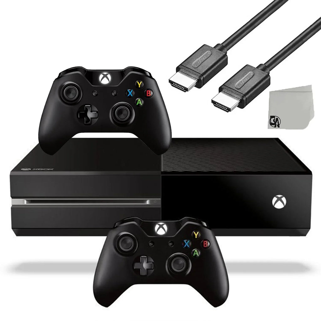 Microsoft Xbox One Original 500GB Gaming Console Black  Cable 2 Controller   Bundle Used