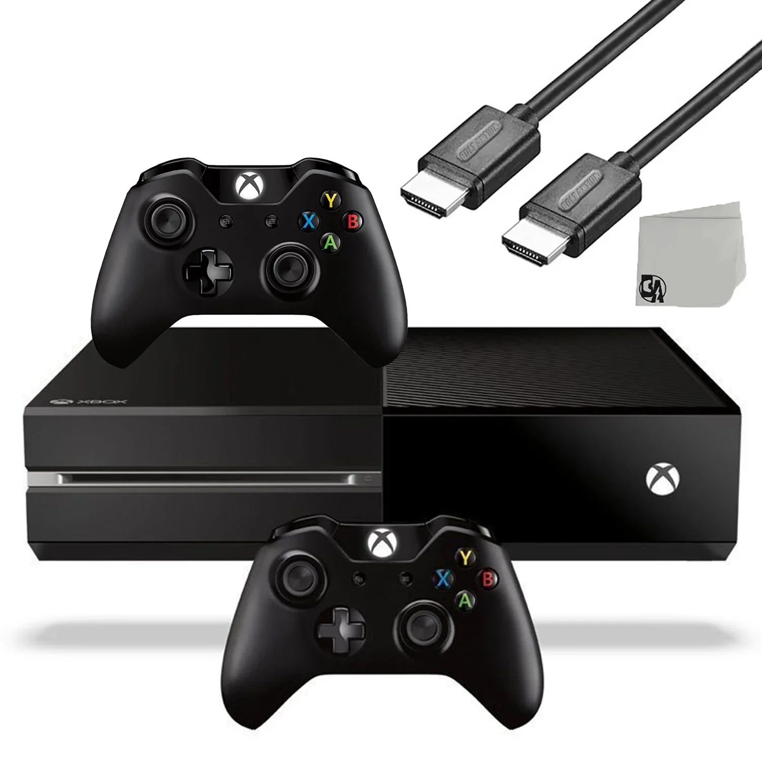 Microsoft Xbox One Original 500GB Gaming Console Black  Cable 2 Controller   Bundle Used