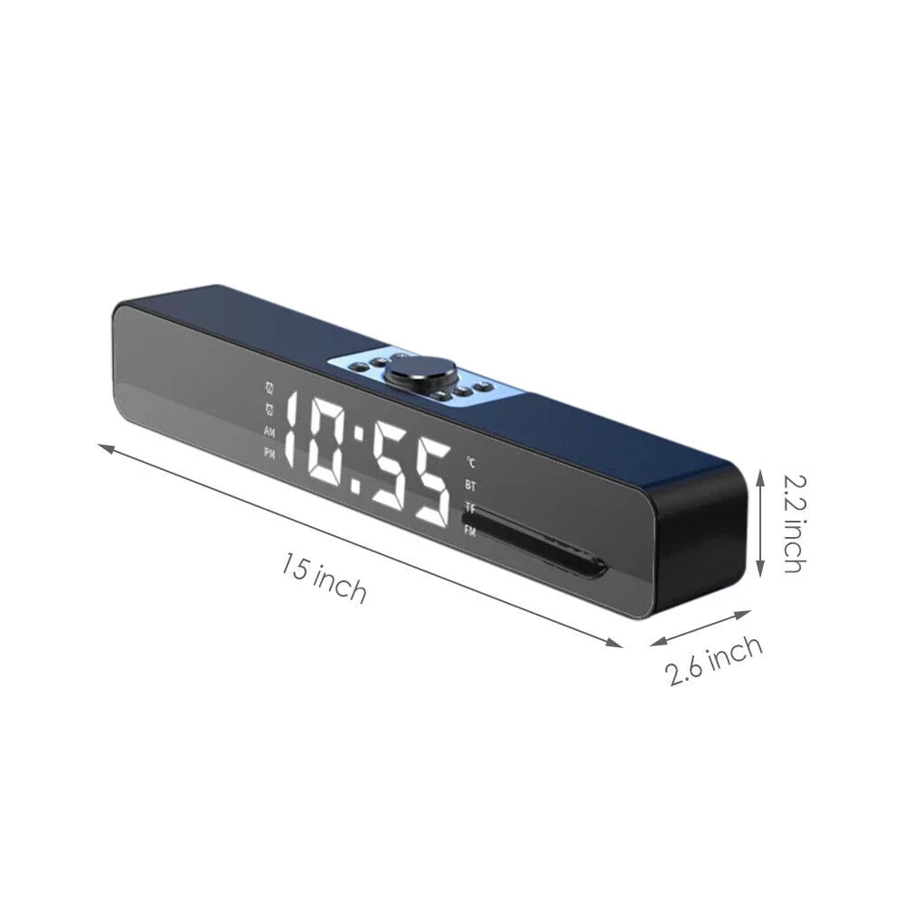 G·  Mirror Screen Bluetooth Sound Bar Speaker Wireless Subwoofer Home  Theater(Black)