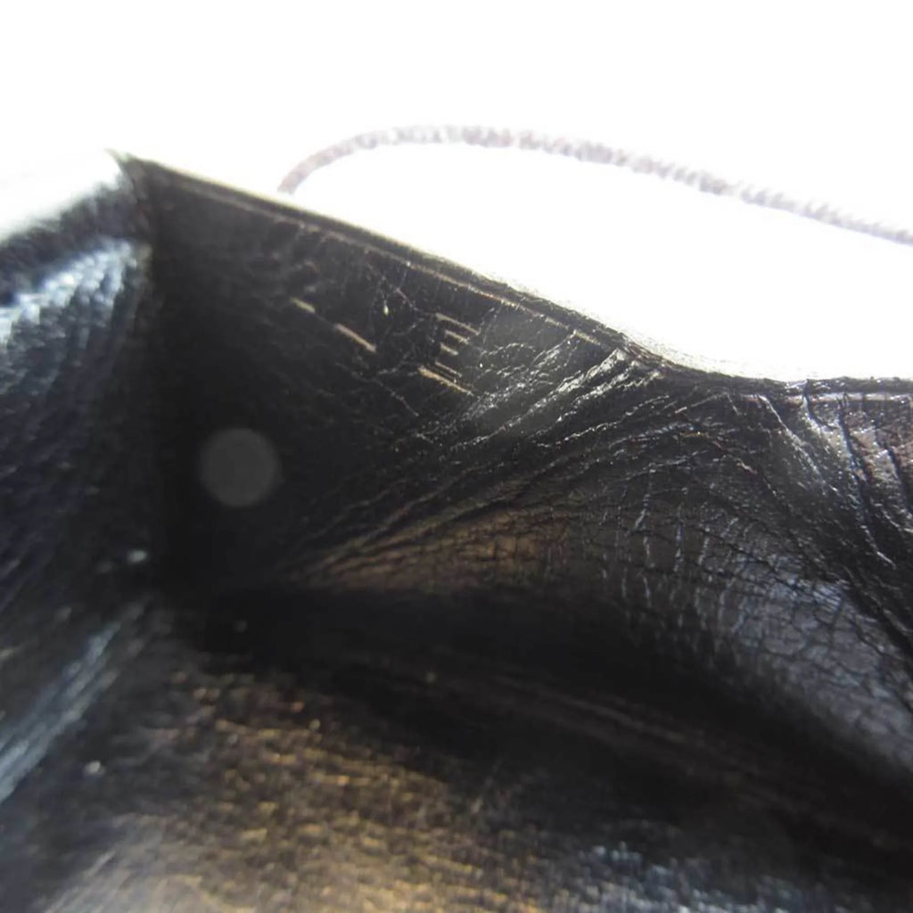 Pre-Owned Hermes Veril Belil Black Coin Purse Square Men's Women's Leather (Good)