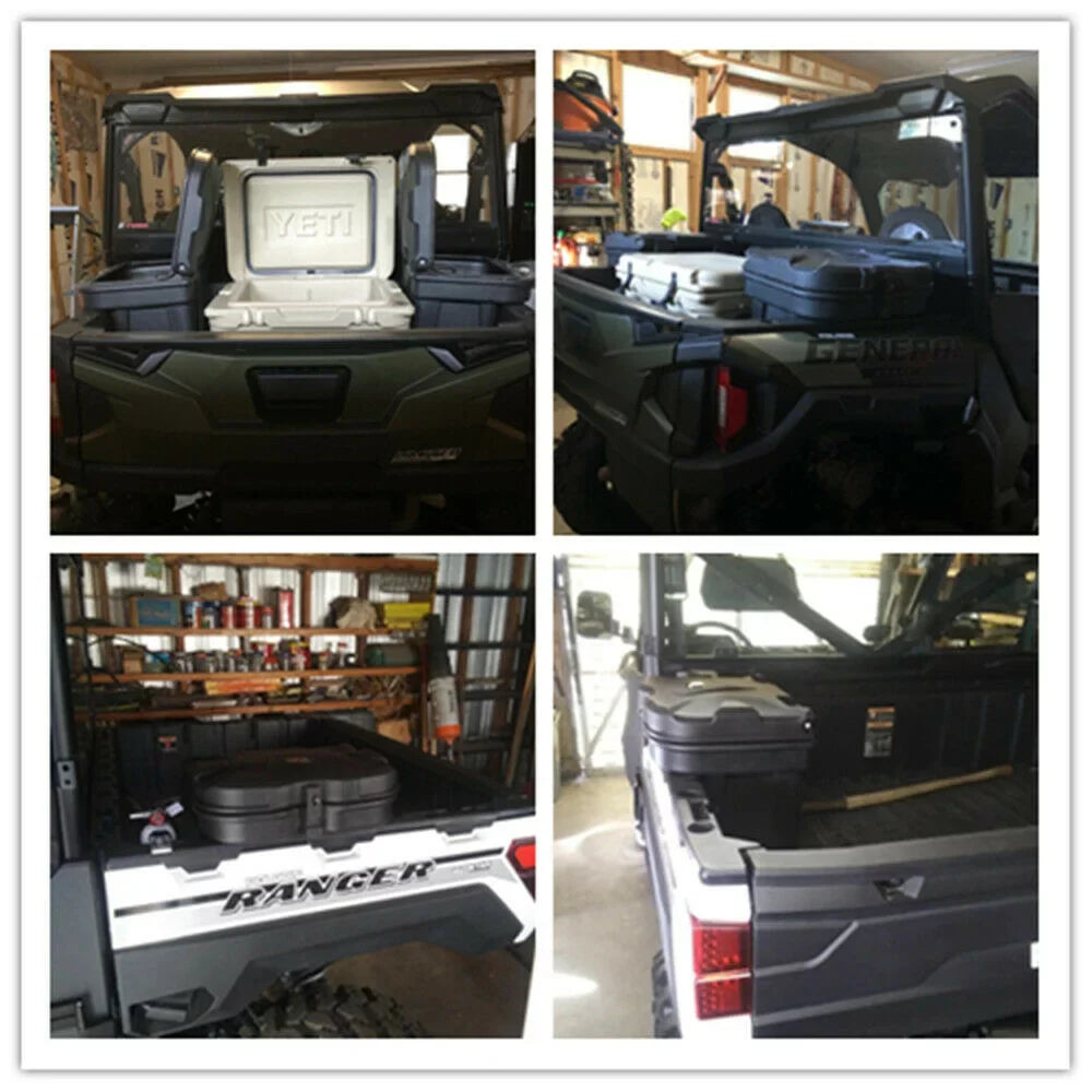Bed Box Storage Box with Combination Lock Waterproof for Polaris Ranger 500 570 900 1000 General 1000 2016-2022 Black