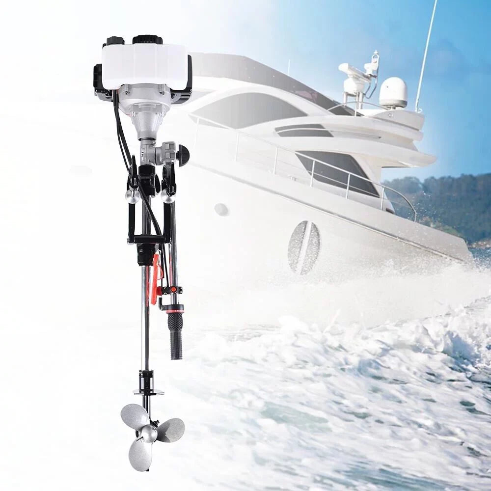 2.3HP 2Stroke Outboard Motor Kayak Boat Engine Long Shaft W/Air Cooling System