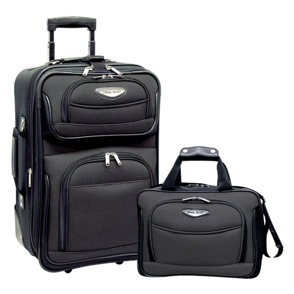 Travel Select Amsterdam Expandable Rolling Upright Luggage, Orange, 2-Piece Set