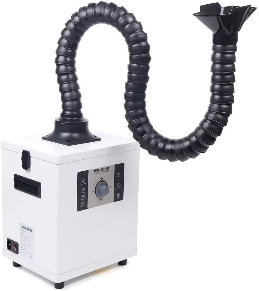 Fetcoi Fume Extractor With Hose, 3-Layer Filter Smoke & Air Purifier Singel-Head 360° Rotatable