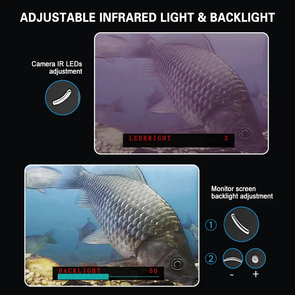 Portable Underwater Fishing Camera Waterproof 720P Fish Finder with  Display Ideal for Sea Boat Fishing