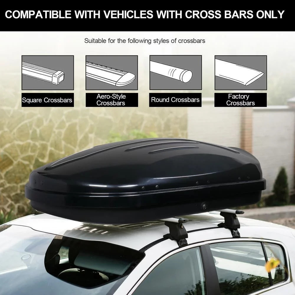8.83 Cu. Ft. Rooftop Cargo Box Luggage Carrier w/ Keys, Dual-Side Opening, Black