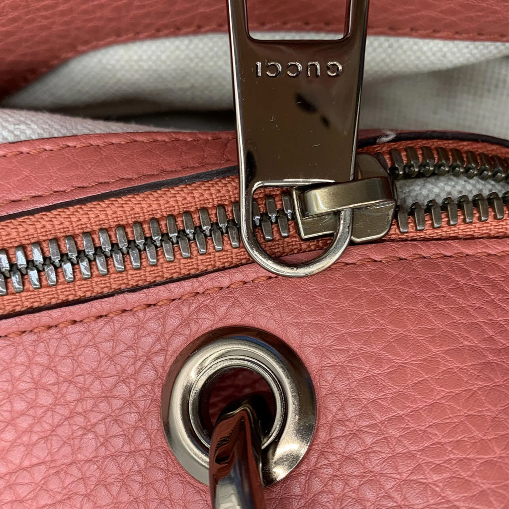 Pre-Owned Authenticated Gucci Bamboo Shopper Satchel Calf Leather Pink Unisex (Fair)