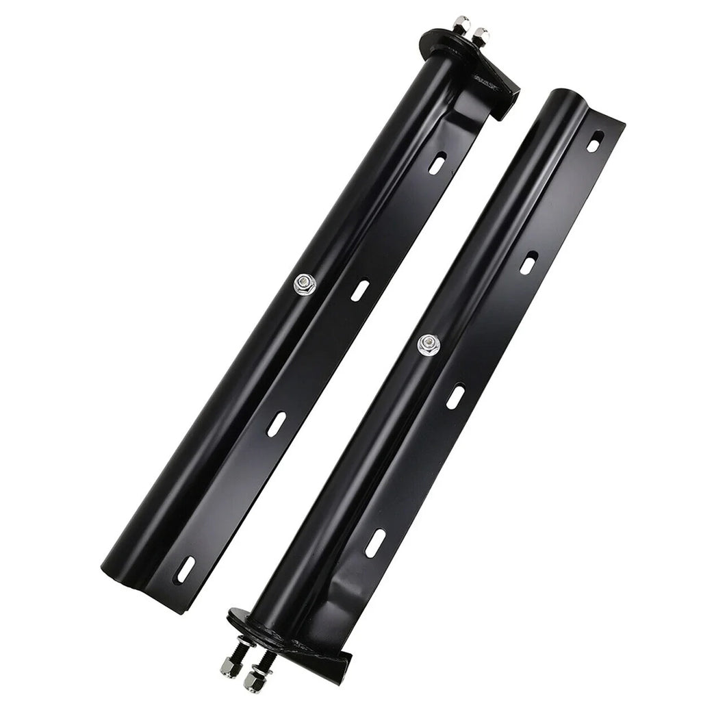 Black Straight Spring Loaded Mud Flap Hanger Bracket Mudflap Holder Set 1-1/8" Bolt Spacing 30" Length for Semi Trucks