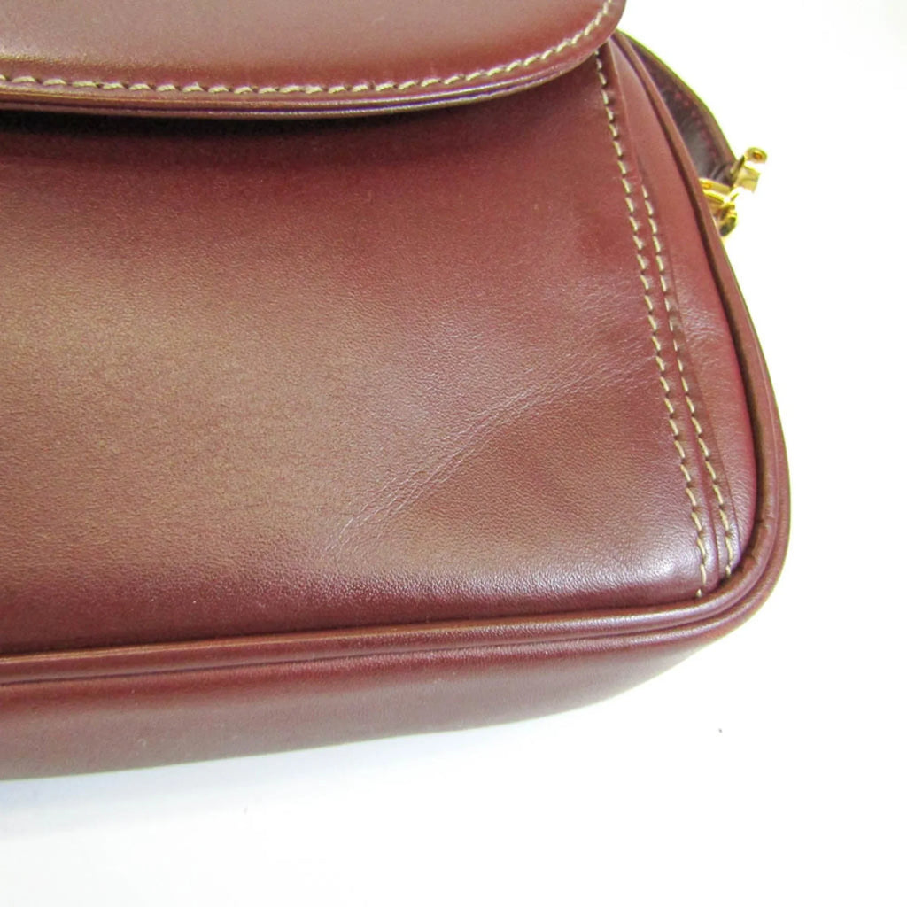 Pre-Owned Cartier Must Women's Leather Shoulder Bag Bordeaux (Good)