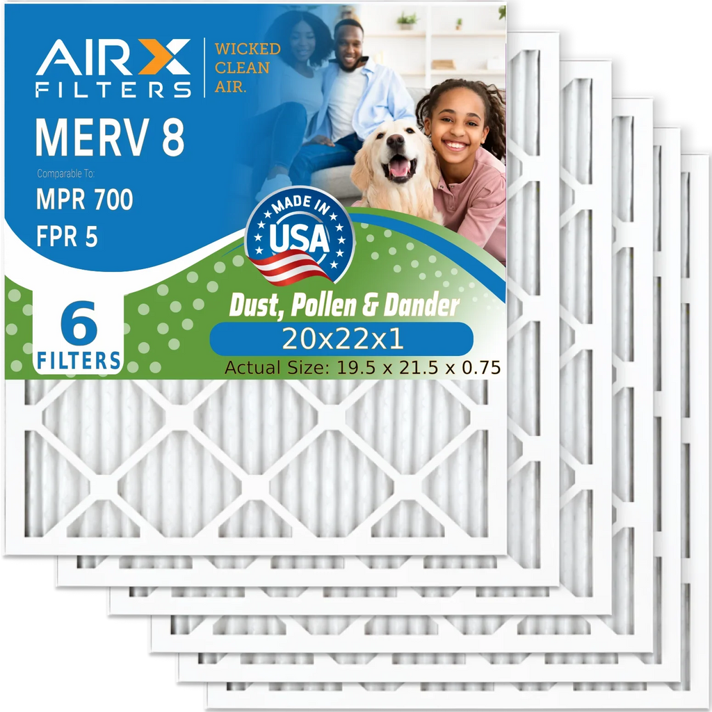 20x22x1 Air Filter  8 Comparable to  700 &  5 Electrostatic Pleated Air Conditioner Filter 6 Pack   Premium  Made 20x22x1 Furnace Filters by     .