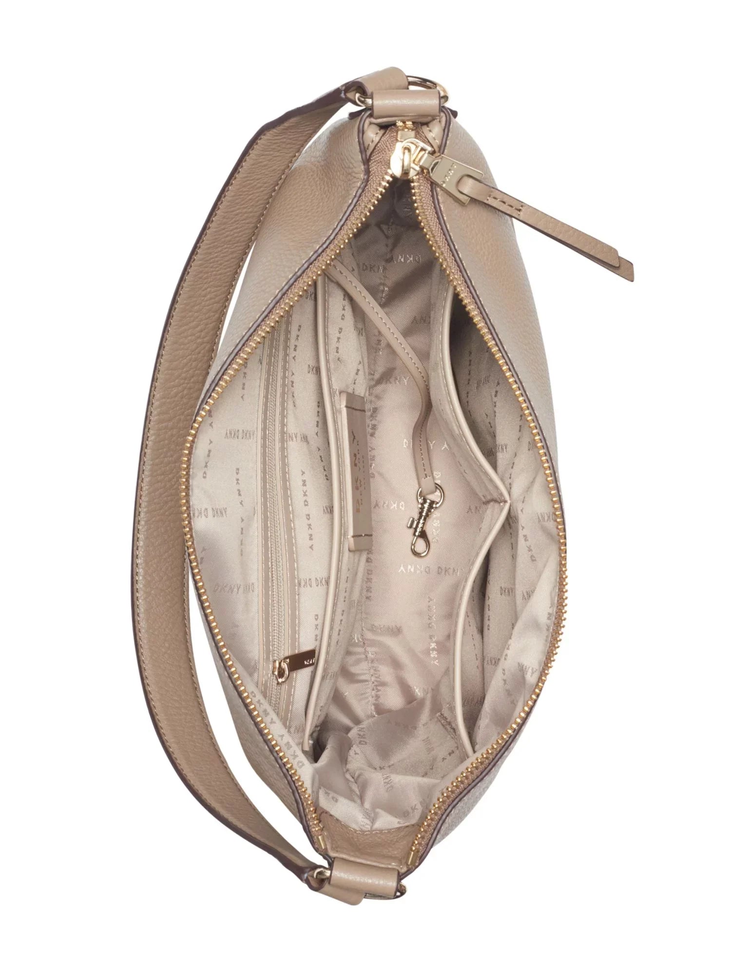 Women's Brown Leather Adjustable Strap Hobo Handbag Purse