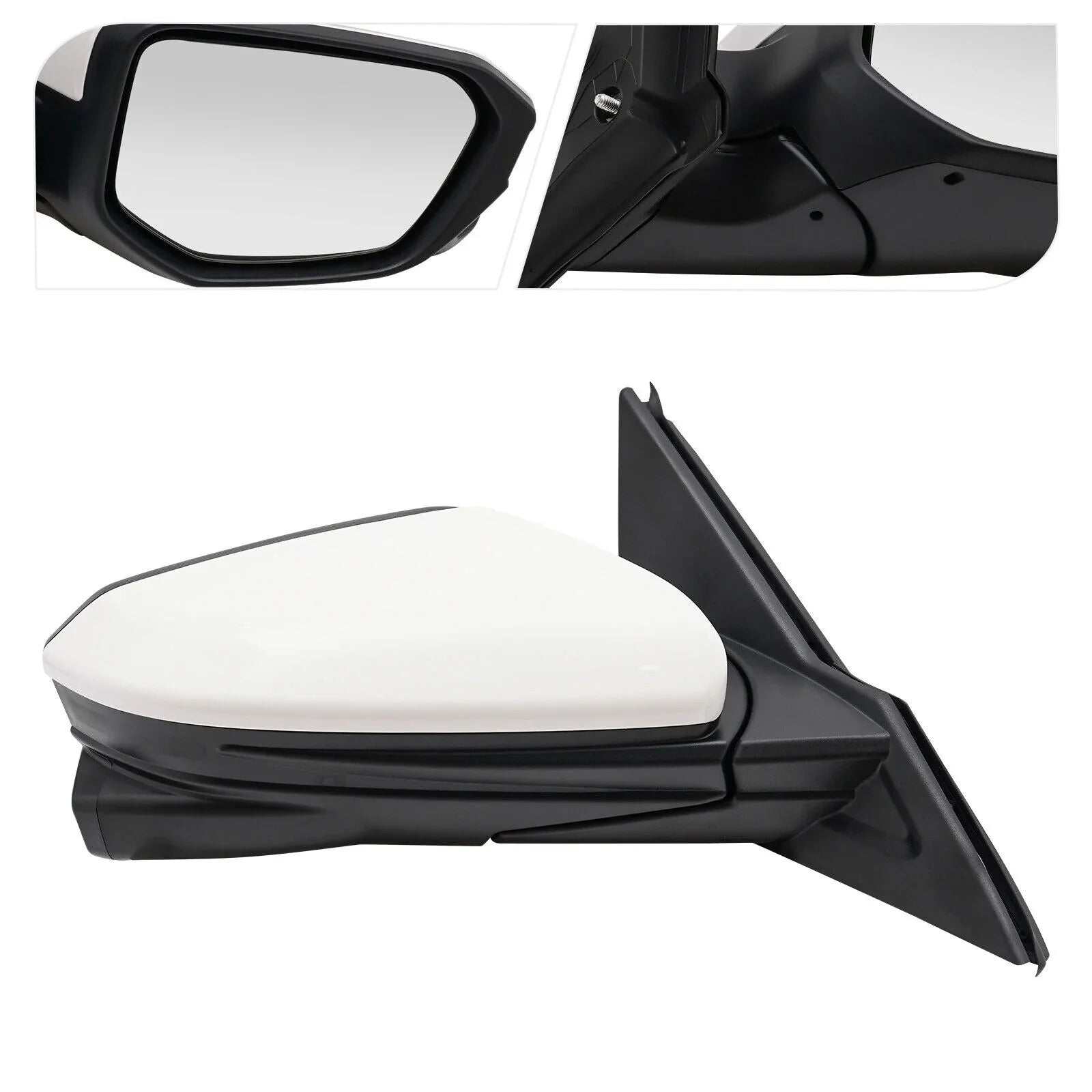 Right Side Mirror Power Heated View Camera Fit 2016-2020 Honda Civic Sedan White