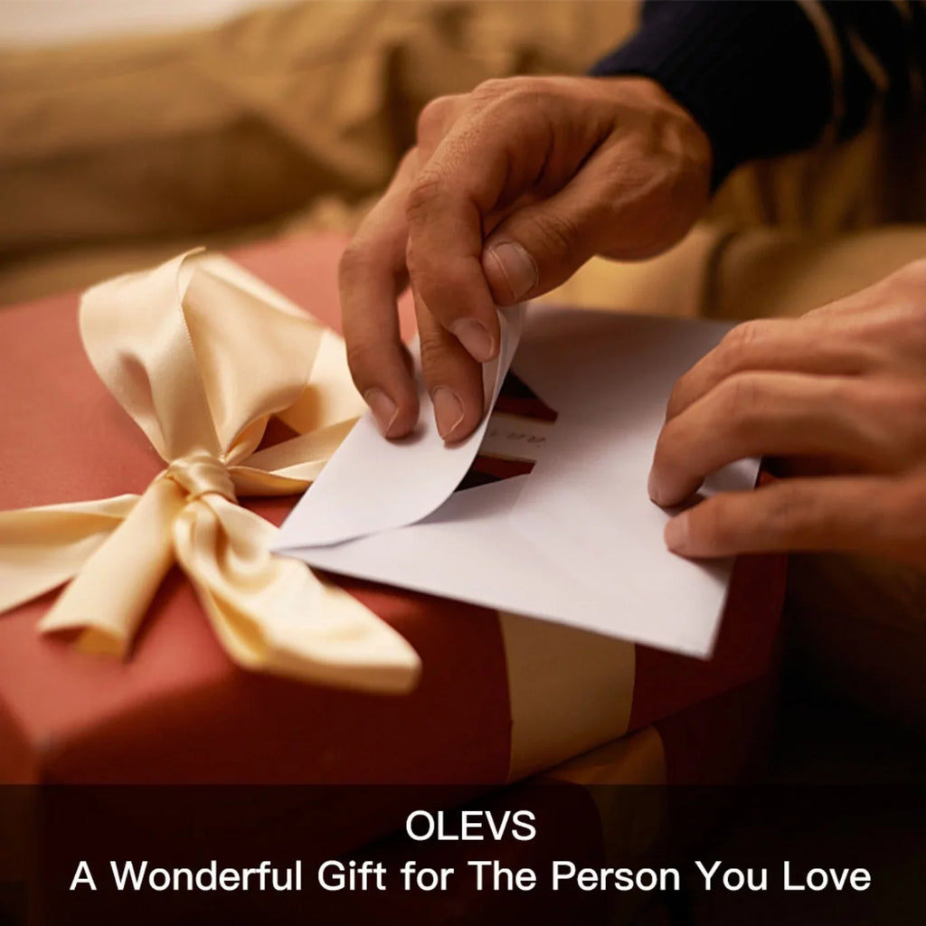 Olevs Elegant Women's Watch, Rose Gold Diamond Hearts Big Face Mesh Strap Fashion Dress Japanese Quartz Waterproof Luminous Ladies Watches, Female Wristwatch, Gifts for Women
