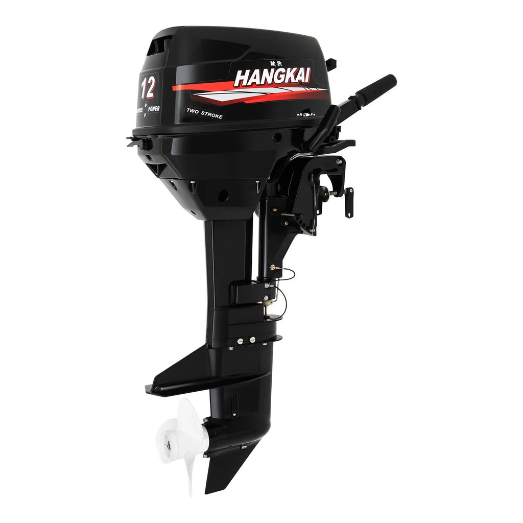 Outboard Motor, 2 Stroke 12 hp 169cc Heavy Duty Boat Engine Fishing Boat Motor w/ System Water Cooling System (2 Stroke 12 hp)