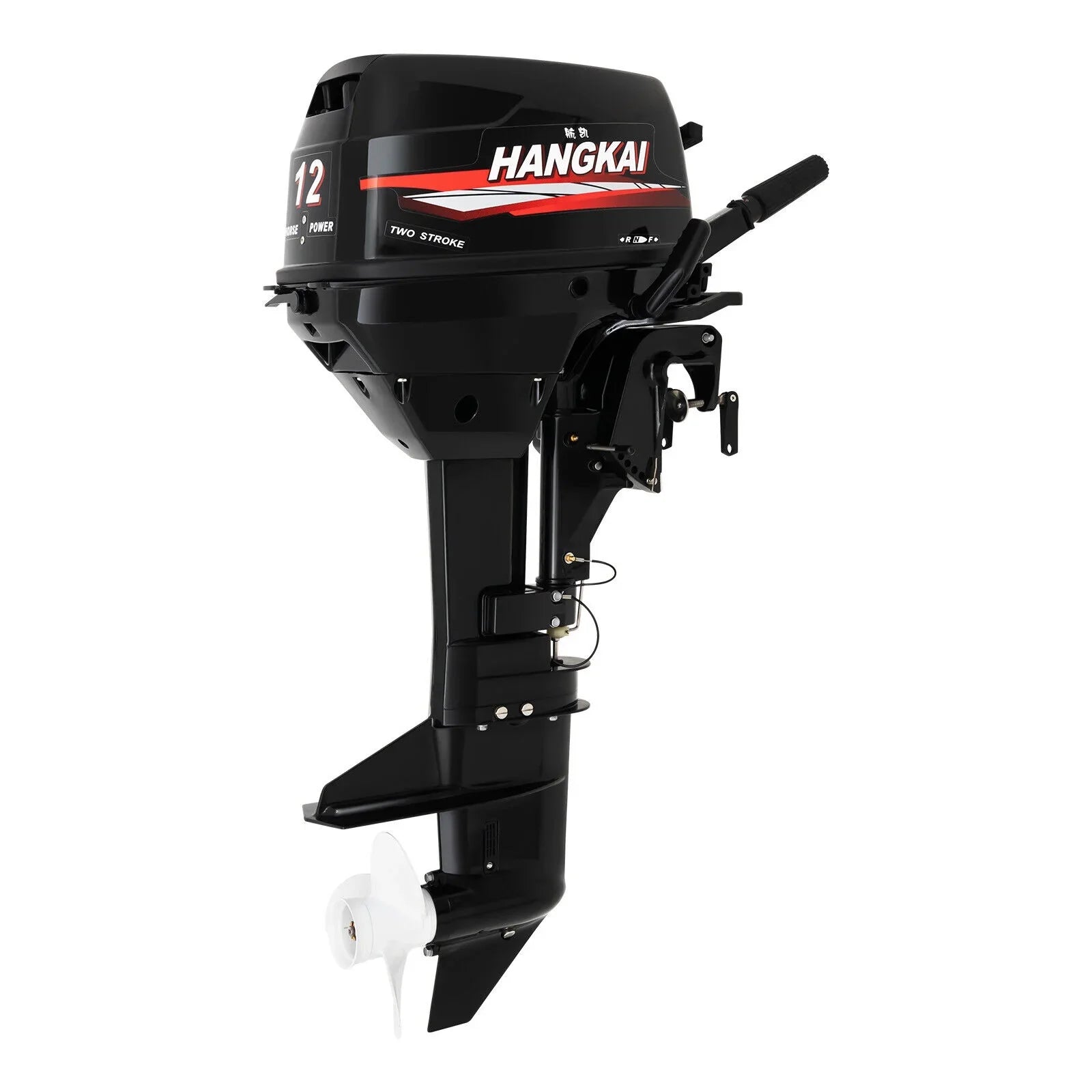 Outboard Motor, 2 Stroke 12 hp 169cc Heavy Duty Boat Engine Fishing Boat Motor w/ System Water Cooling System (2 Stroke 12 hp)