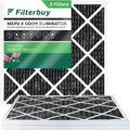 Filterbuy 25x25x1  8 Odor Eliminator Pleated   Furnace Air Filters with Activated Carbon (3-Pack)
