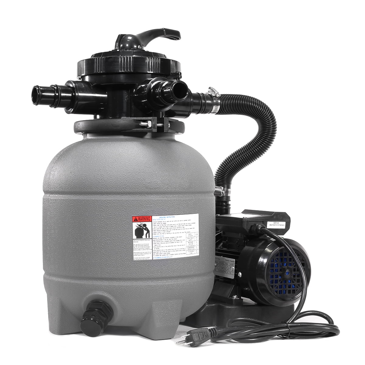 XtremepowerUS 12" Sand Filter Above-Ground Pool Pump Swimming Pool with Stand (Filter Media Included)